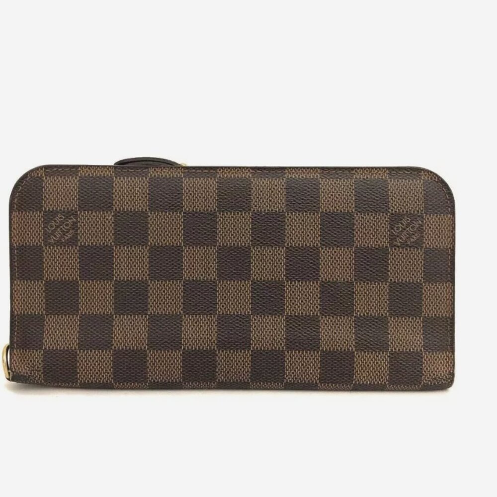 Authentic Louis Vuitton Damier Porte Feuille Insolite Long Wallet Brown